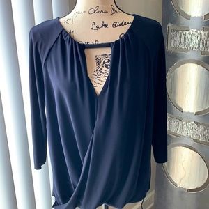 Silky swanky hi-lo gathered dress top